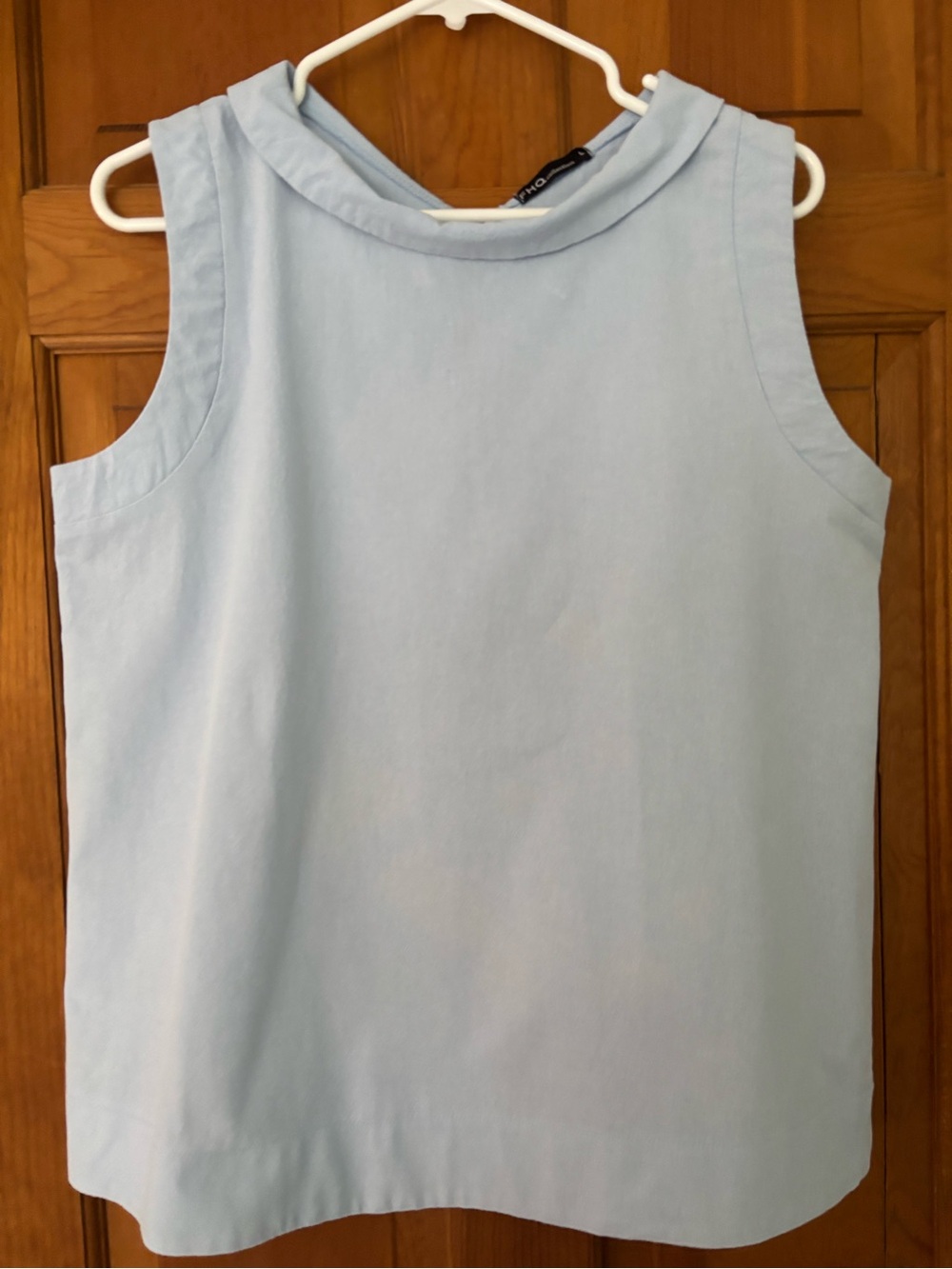 FHQ Collection Linen Blouse Light Blue Sleeveless Large